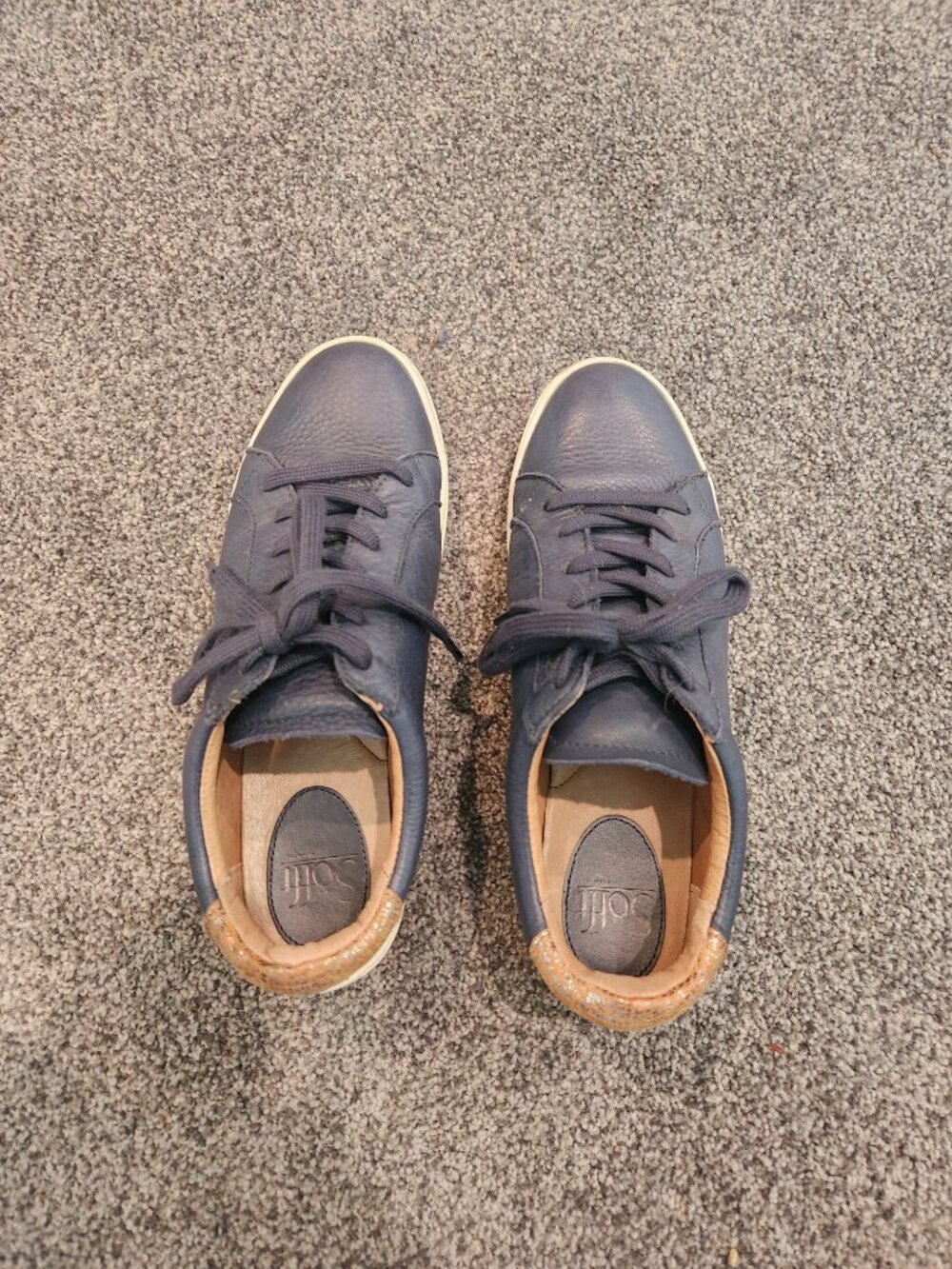 Sofft Indigo Blue Leather Lace-up Sneaker